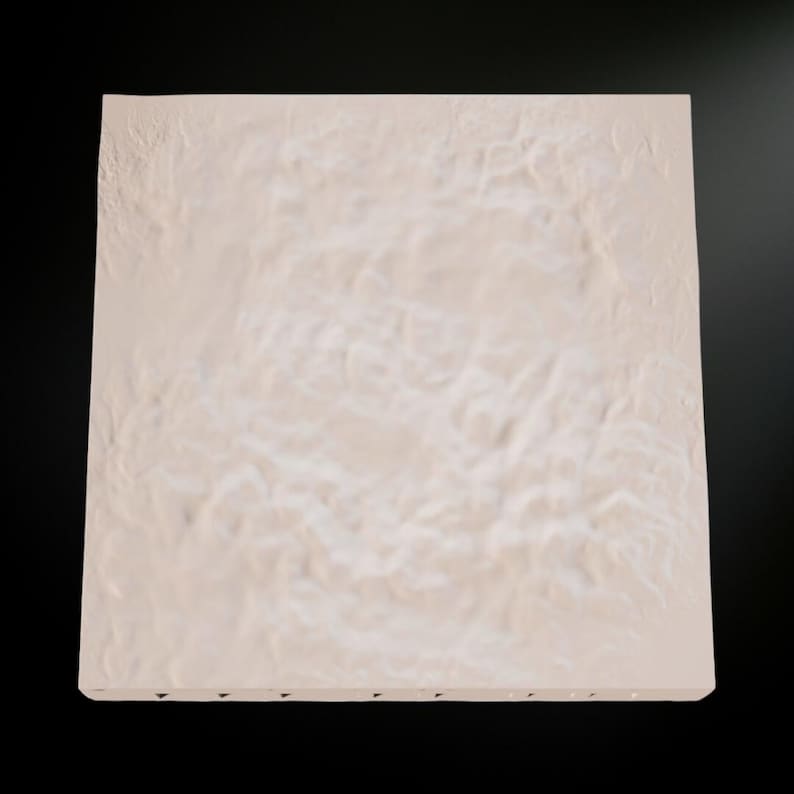May include: A square, off-white textured surface with a slightly uneven appearance. The surface has a subtle, cloud-like pattern and is set against a dark background. The edges of the square are clean and defined.