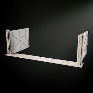 Post-Apocalyptic Open Gate STL File: 28mm Wargaming Terrain (Digital Download, PDF Link Included)