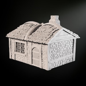 Casa de campo de fantasía medieval II STL - Terreno imprimible en 3D, Wargaming, Escenografía, Construcción de 28 mm, DND, Wargames
