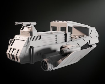 Sci-Fi Cargo Spaceship STL Files: 28mm Wargame Terrain Model (Digital Download)