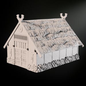 Archivos STL de casa vikinga imprimibles en 3D: terreno de 28 mm para juegos de guerra