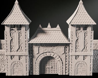 3D Printable Medieval City Gate STL: 28mm Wargame Terrain (STL Files)