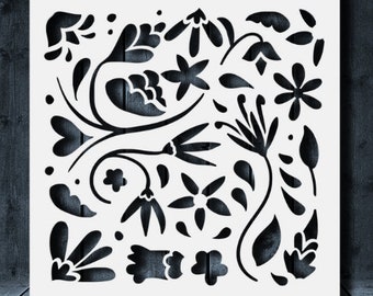 3D Printed Floral Stencil , Reusable Flower Stencil, Sturdy Art Stencil, DIY Craft Stencil, Stencils for Painting, Wildflower Stencil
