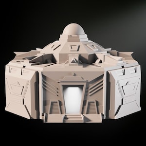 Sci-Fi Energy Hub STL | Futuristic Power Station Building | 3D Printable Terrain for Sci-Fi Wargames & Dioramas | 28mm Scale