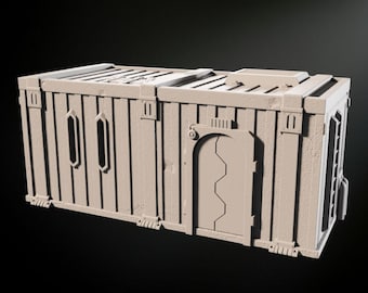 Post-Apocalyptic Container House STL Files: 28mm Sci-Fi Terrain (Digital Download, 3D Printable File)