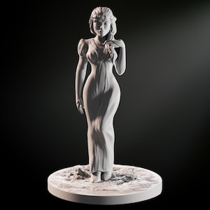 The Queen 3D Printable STL File: 28mm Fantasy Miniature for Tabletop RPG