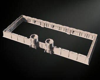 Sci-Fi Outpost Wall Set STL | 18-Piece Modular Fortification Pack | 3D Printable Terrain for Sci-Fi Wargames | 28mm Scale (Digital Download)