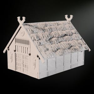 Archivos STL imprimibles en 3D de Viking House: terreno de 28 mm para Wargaming