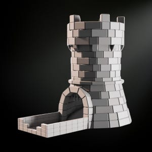 Castle Dice Tower 3D Printable STL File - Fantasy Wargaming, Tabletop RPG, Dice Rolling, Medieval Terrain