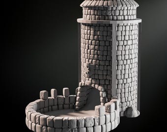 Medieval Dice Tower STL File: 3D Printable RPG Terrain