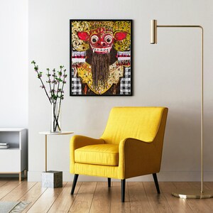 wall decoration digital painting wall art for decoration barong Bali painting printable living room decoration colorful