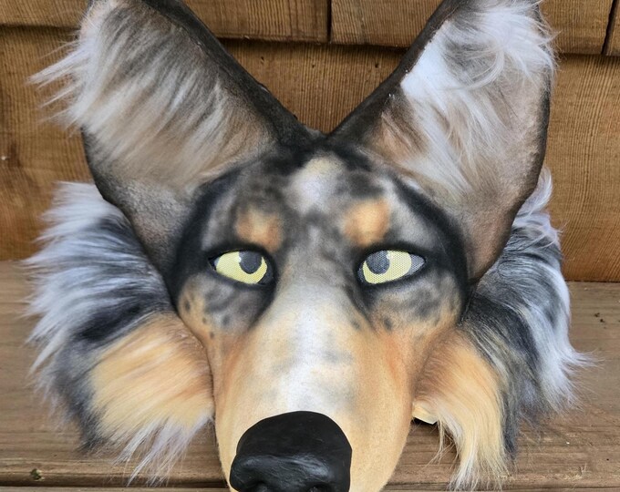 Merle Sable Wolfdog Therian Mask - Etsy