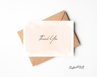 Printable Thank You Card, Thank You Card Printable, Instant Download PDF