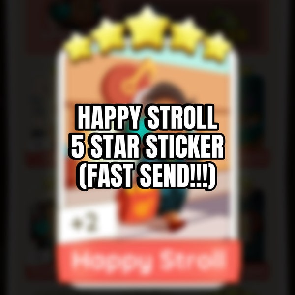 Happy Stroll | Mono GO 5 Star Stickers Cards FAST SEND