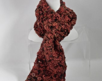 Wool Infinity Scarf in Rust Multi