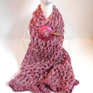 Shawl and Scarf in Wool with Mohair and Silk Contrast