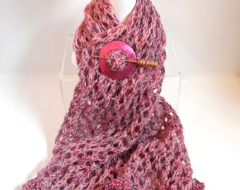 Shawl and Scarf in Wool with Mohair and Silk Contrast