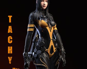 Neo-Futuristic Valkyrie - Hand-painted - Resin print