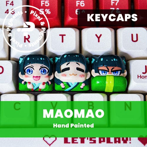 Keycaps - Fille du thé - Peinte à la main