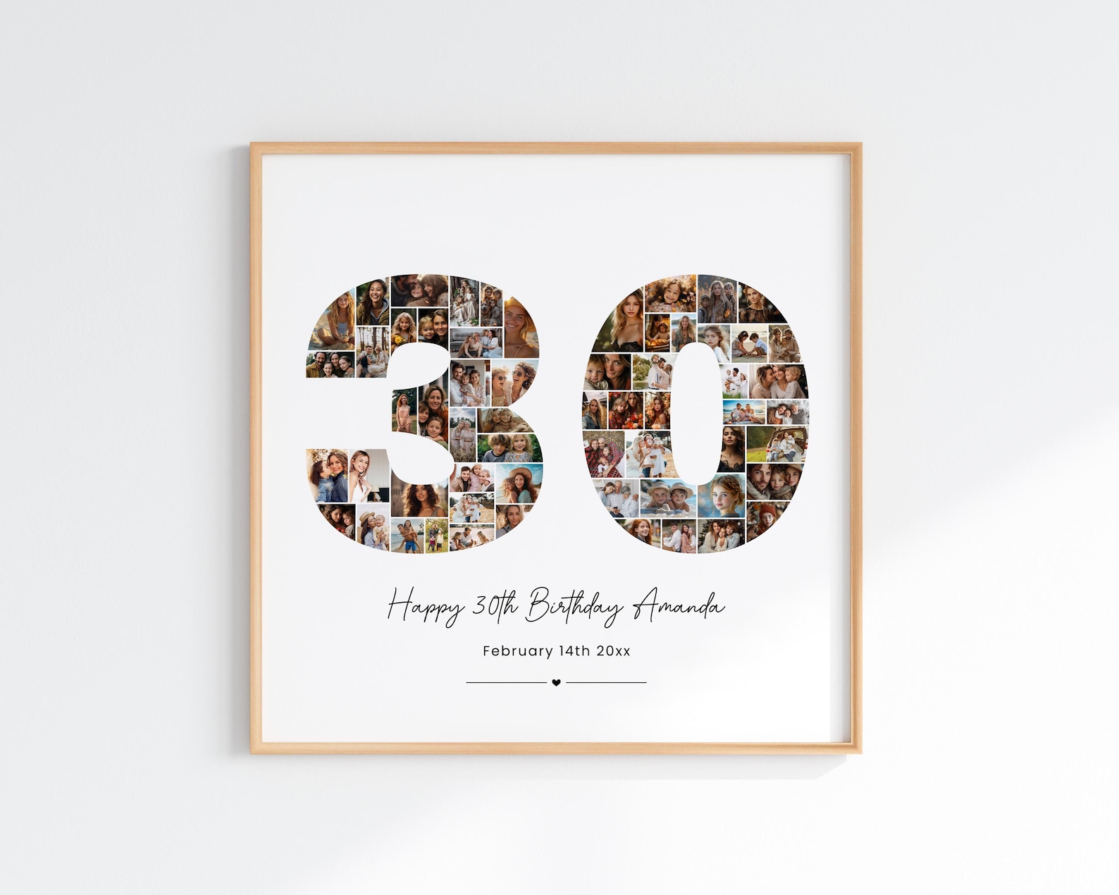30th Birthday Photo Collage, 30th Birthday Gift for Her Him Number 30 ...