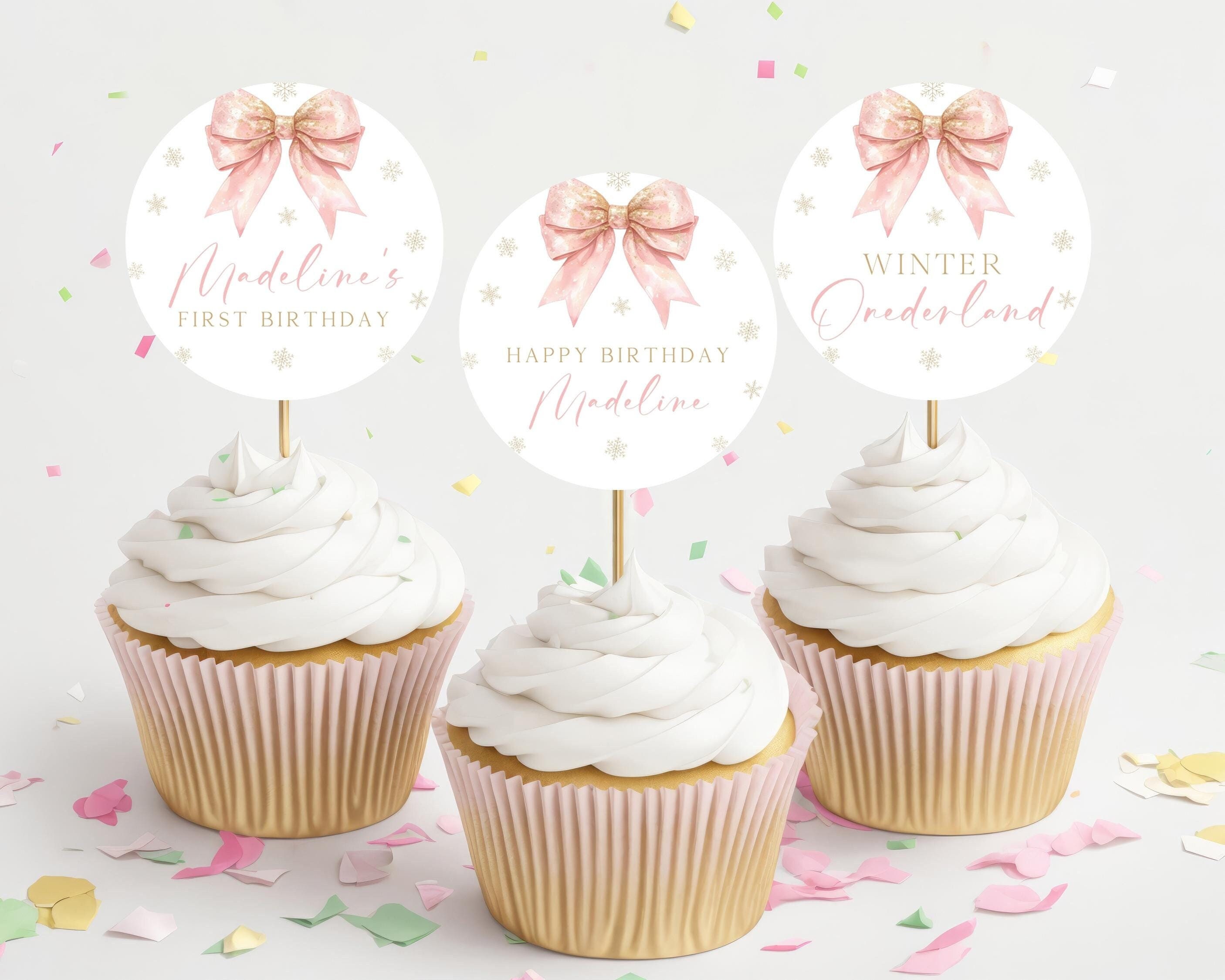 Snowflake Party Decorations 24Pcs Snowflake One Cupcake - View #8