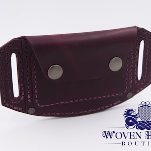 Cartera cinturón hecha a mano - Cuero italiano - Púrpura