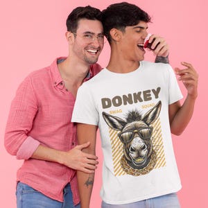 Funny Gangsta Donkey T-Shirt: Hip Hop Animal Graphic, Gildan Unisex Tee