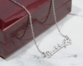 Gepersonaliseerde ketting met pootafdruk | Op maat gemaakte herdenkingssieraden voor huisdieren, roestvrij staal of 18 kt goud