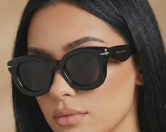Bold, Round Black Oversized Sunglasses Shades