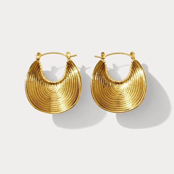 18K Gold Seashell Earrings