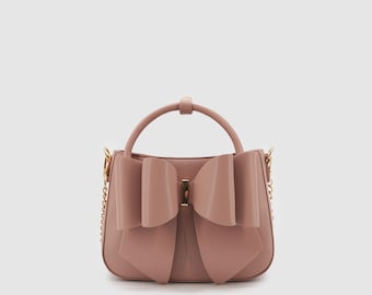 Rosa Schleife Crossbody, Top Griff Handtasche