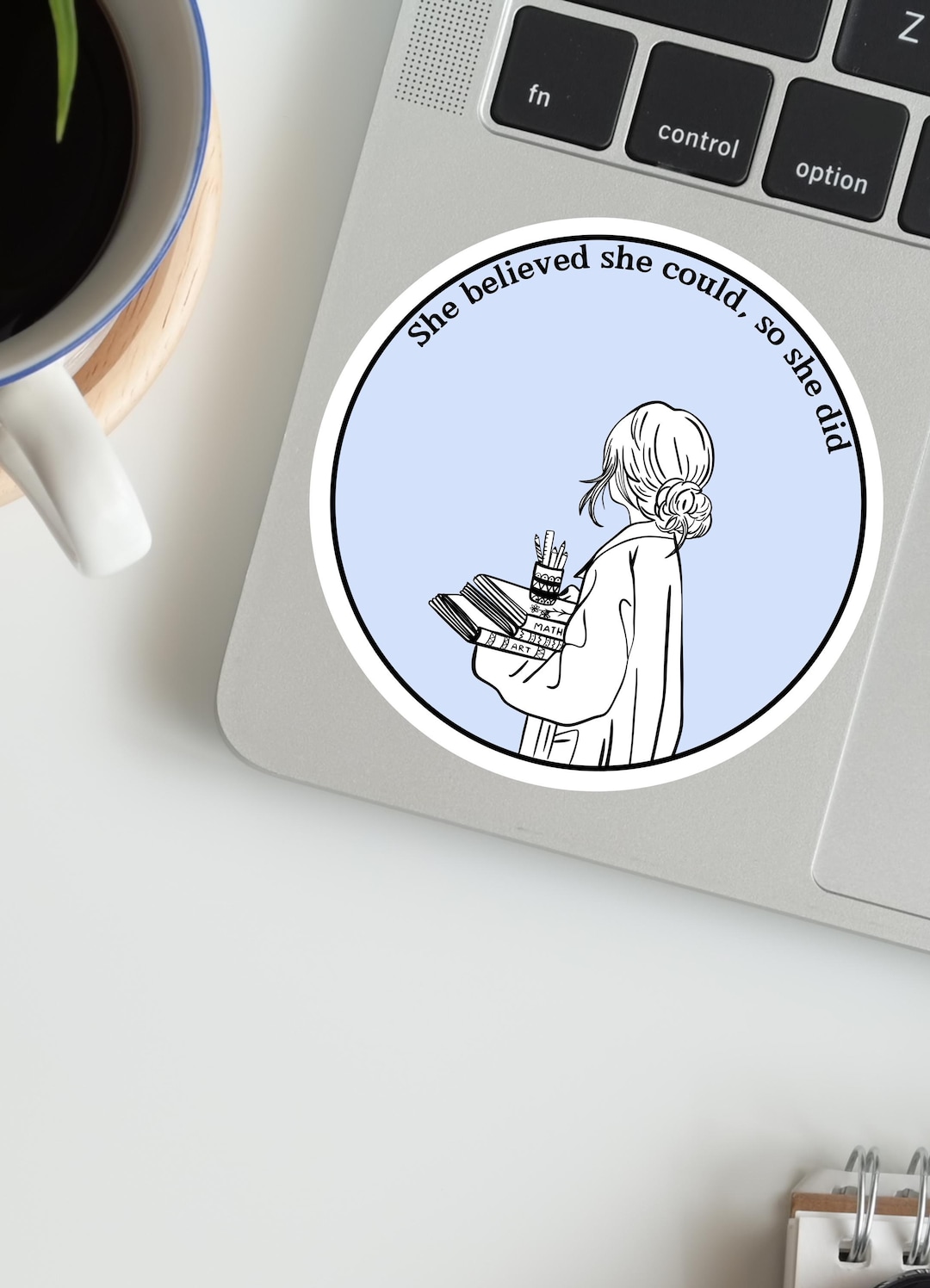 Inspirational Quote Sticker for Women Girl With Books Vinyl Sticker ...
