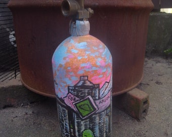 Custom painted 'Paranormal Seattle' welding argon/carbon dioxide gas tank
