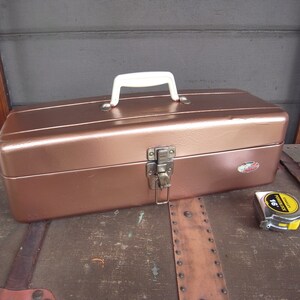 Copper painted upcycled vintage tool box