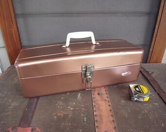 Copper painted upcycled vintage tool box