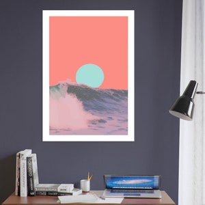 Poster Sonne und Welle – Surreale Ozean Kunst