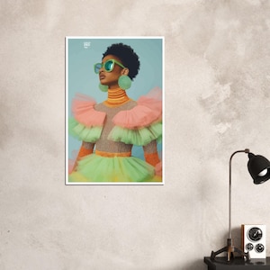 Bold Fashion Statement – Vibrant Haute Couture Poster