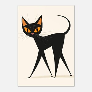 Retro Minimalist Cat Poster – Timeless Wall Art for Cat Lovers