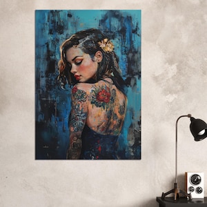 Póster de diosa serena del tatuaje
