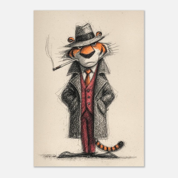 tiger with cigarette Cigar Smoking Tiger Poster