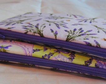 Lavender Essential Oil Pouches, Travel Jewelry Pouch, Travel Case, Padded Pouch, Zippered Pouch, Handmade, Aromatherapy Pouch