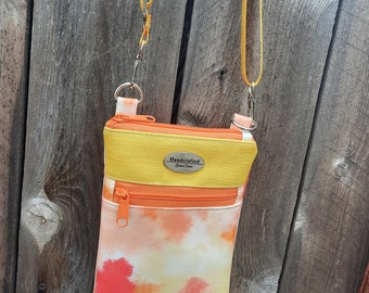 Sunshine  Crossbody Purse, Yellow and Orange Cell Phone Bag, On the go Bag, Multicolored Cell Phone Bag, Handmade, Crossbody