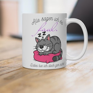 taza de gato, taza con frase de gato, taza de pereza, taza de dibujos animados, taza con motivo de gato, taza divertida, taza de café de gato, idea de regalo,