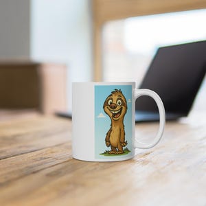 sloth mug, funny mug, animal motif mug, cartoon animal mug, sloth gift idea, fun mug, mug for morning grouches,