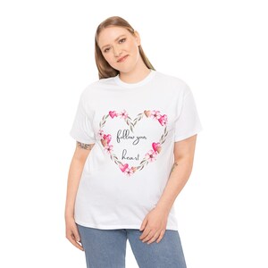 Boho Shirt, Follow your Heart, T-Shirt with flower heart, T-Shirt with saying, Flower T-Shirt, Statement T-Shirt Motivation