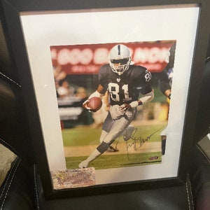 Tim Brown handsigniertes Bild mit COA Oakland Raiders NFL authentische Unterschrift Hall of Fame signiert Sport