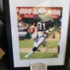 Tim Brown handsigniertes Bild mit COA Oakland Raiders NFL authentische Unterschrift Hall of Fame signiert Sport