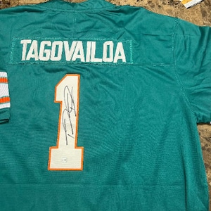 Tua Tagovailoa Autographed Jersey with COA Authentic Signature Miami Dolphins Sports