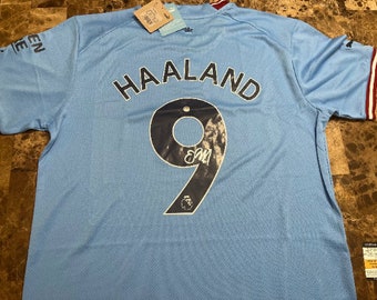 Erling Haaland Autographed Soccer Jersey Authentic Futbol COA Signature Manchester City Sports Signed