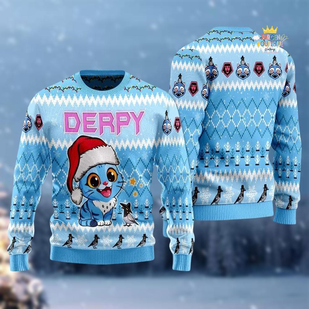 Discover Cute Tiger Christmas Ugly Sweater, Blue Tiger Women Sweatshirt, Kpop Anime Kids Sweater